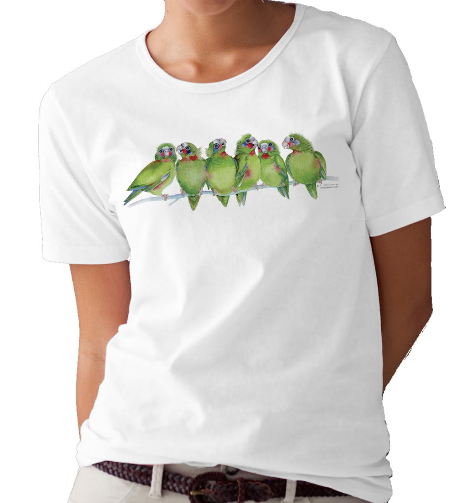 Cayman Island Parrot Covey T-shirt/tee by Valerie Pfeiffer
