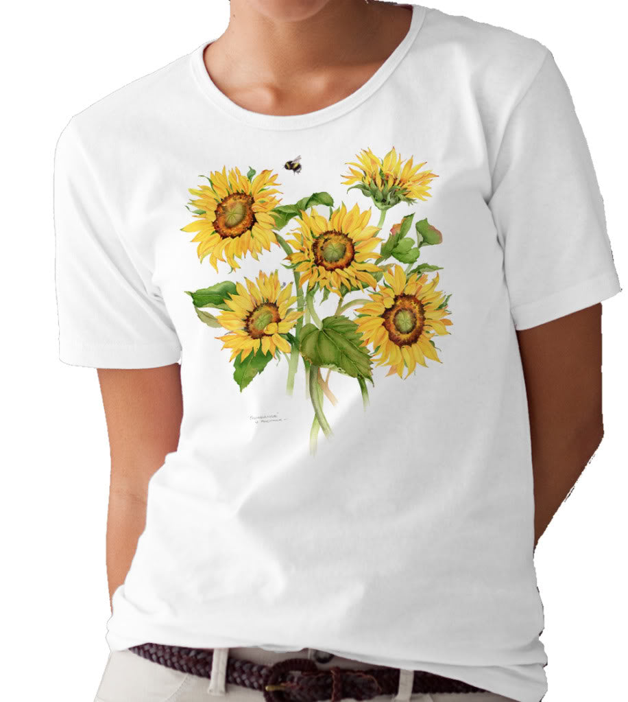 Sunflowers and Bumblebees T-shirt/tee by Valerie Pfeiffer
