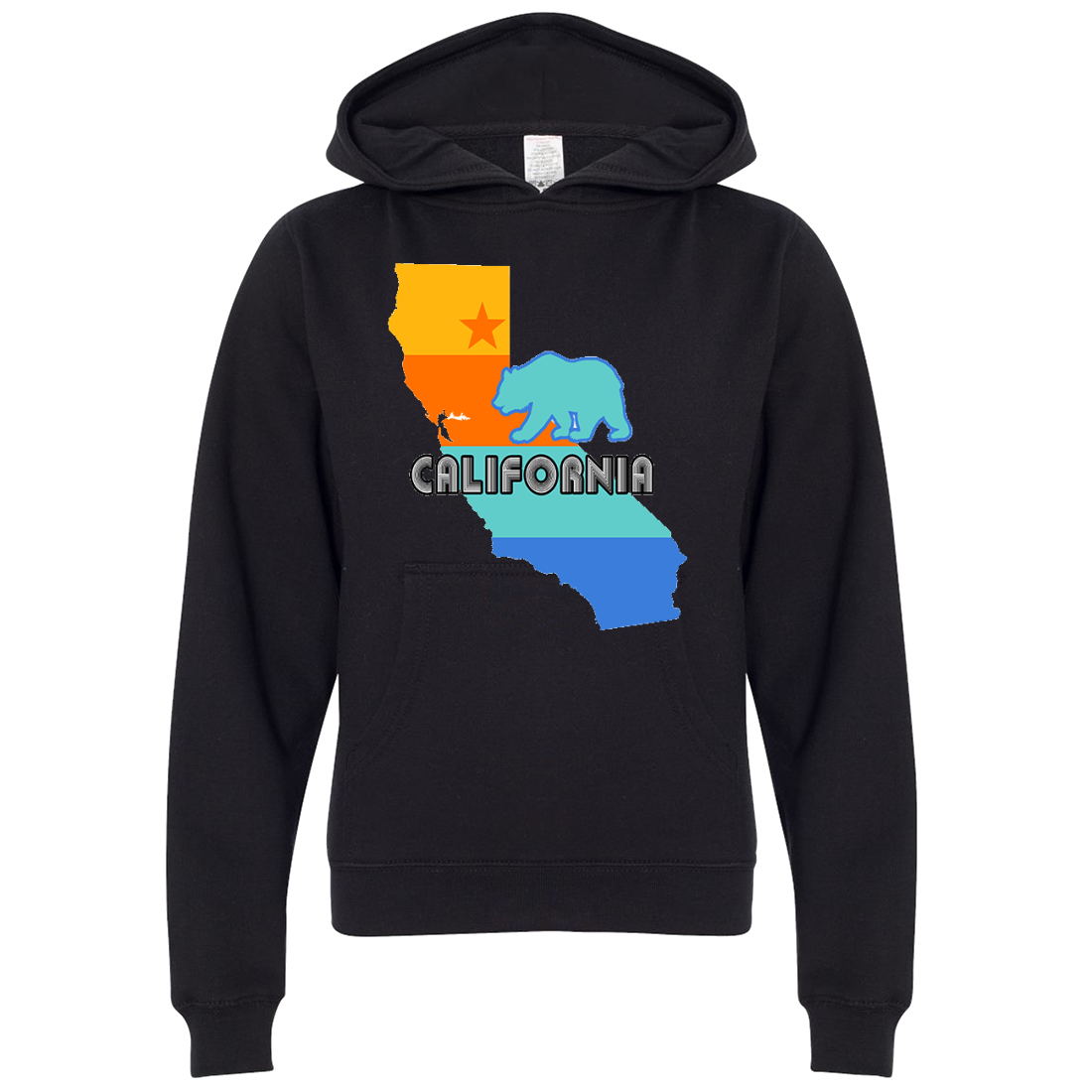 California Bear State Stripes Premium Youth Sweatshirt Hoodie