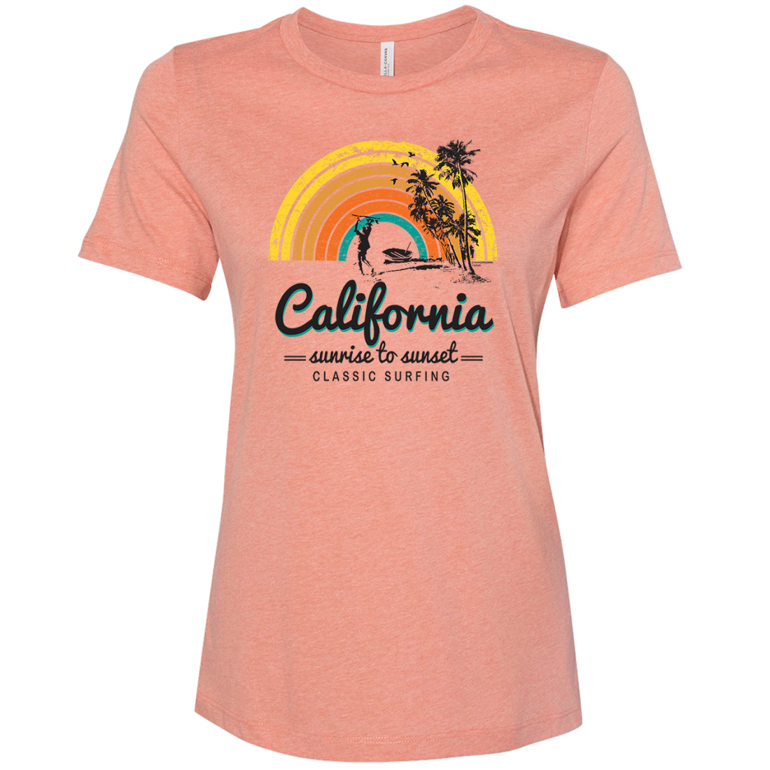 California Classic Sunrise Surfing Women's Relaxed Jersey Tee