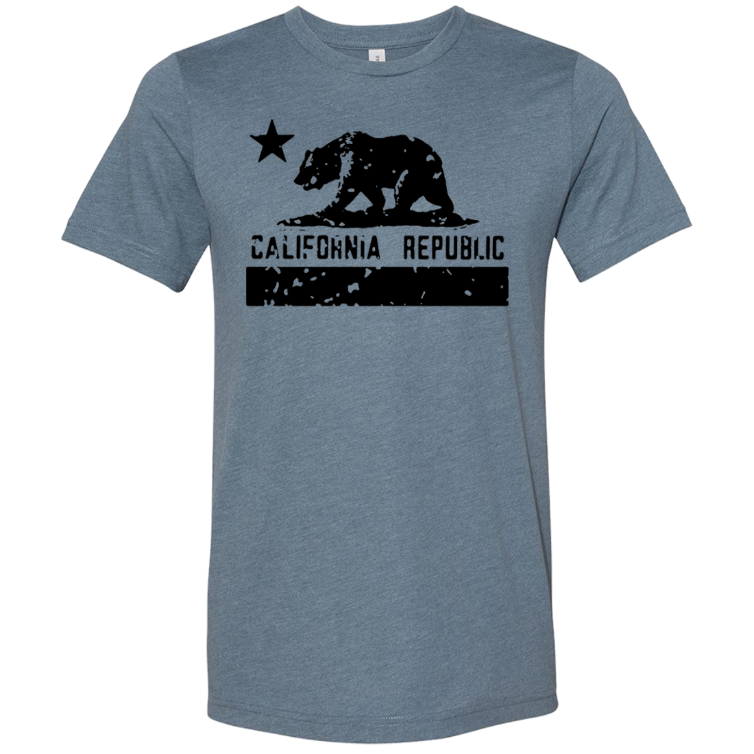 California Flag Black Print Silhouette Asst Colors Sueded Tee