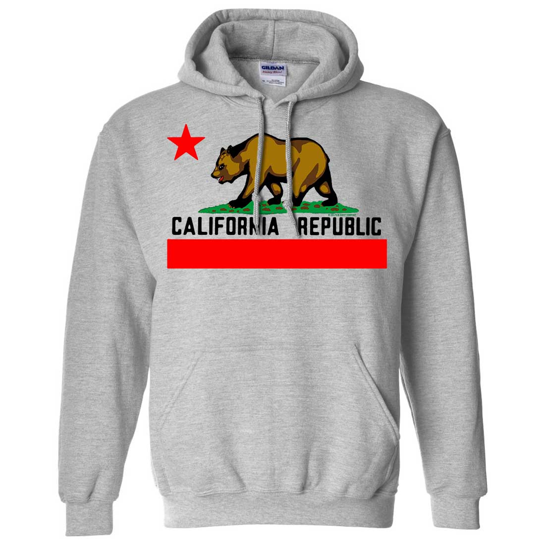 California Republic Borderless Bear Flag Black Text Sweatshirt Hoodie