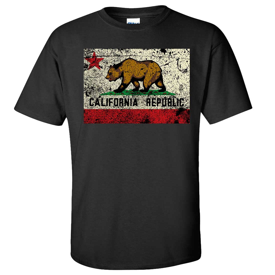California State Flag Distressed Vintage Asst Colors T-Shirt/tee