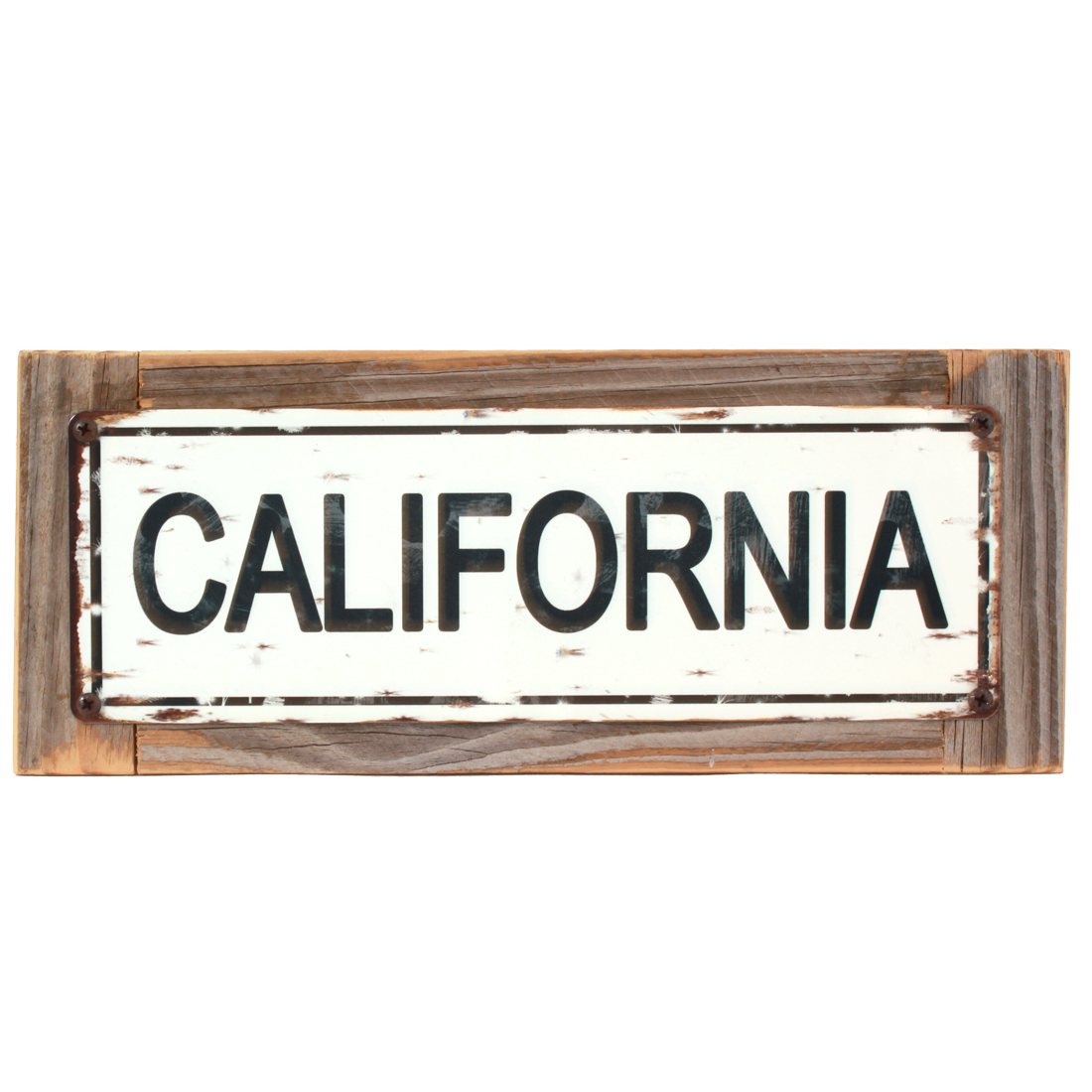 California Rustic Wood and Metal California Destination Sign