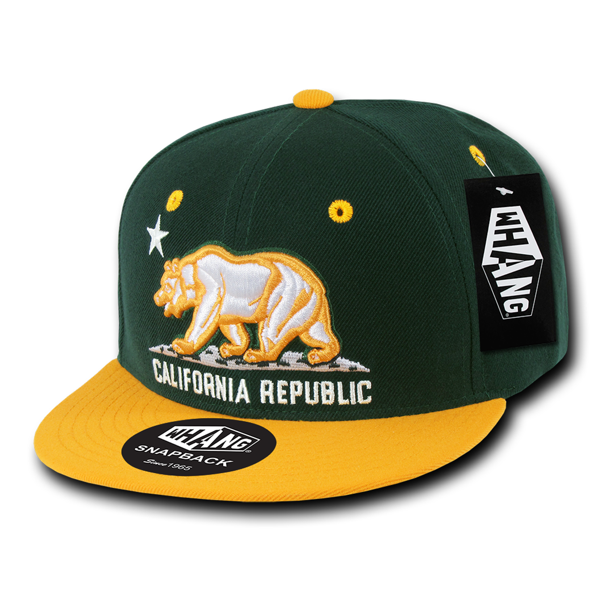 California Republic Cali State Bear Flag Oakland Snapback Hat by Whang
