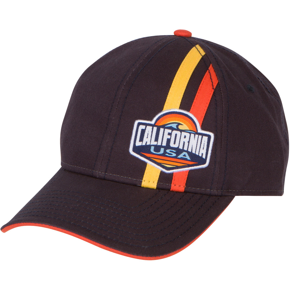 California USA Racing Stripe Baseball Cap - Navy
