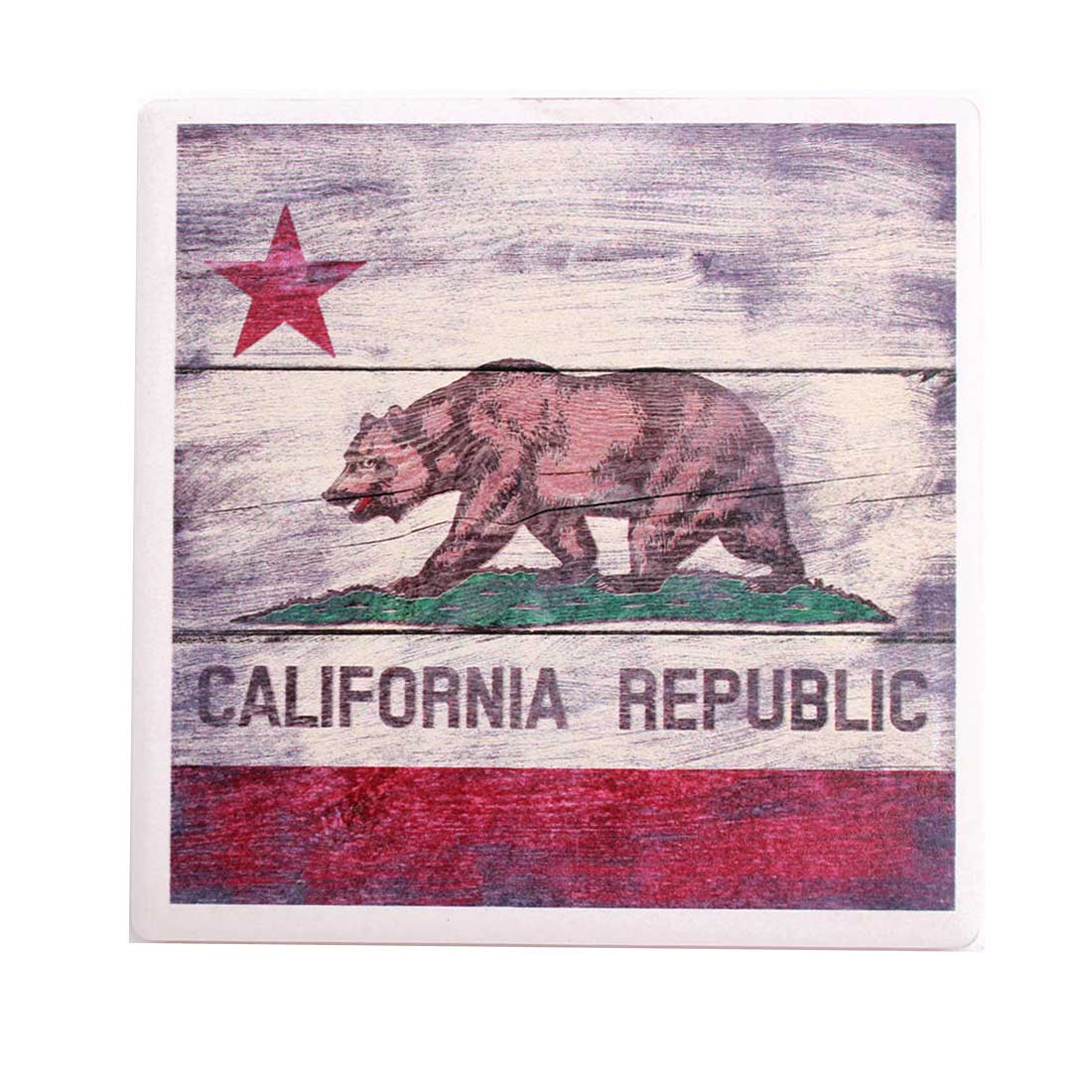 California Republic Bear Flag Ceramic Coaster