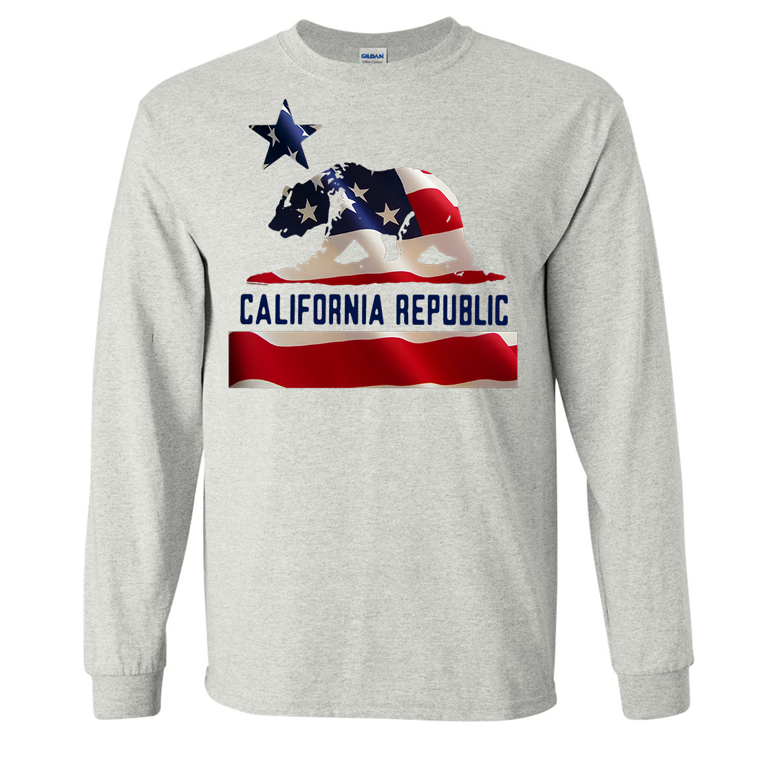 American Bear Flag Long Sleeve Shirt California Republic Clothes
