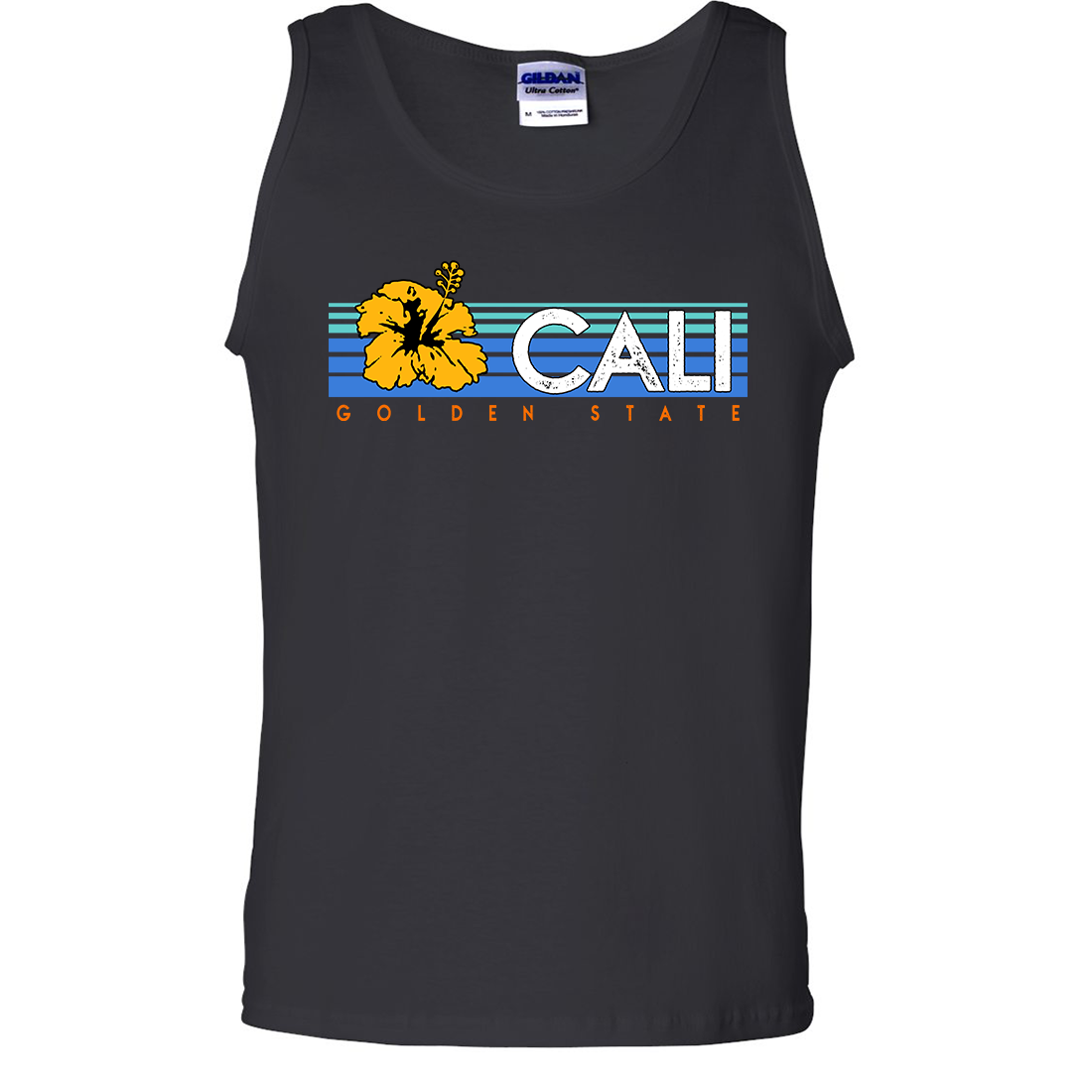 Cali Golden State Hibiscus Asst Colors Tank Top