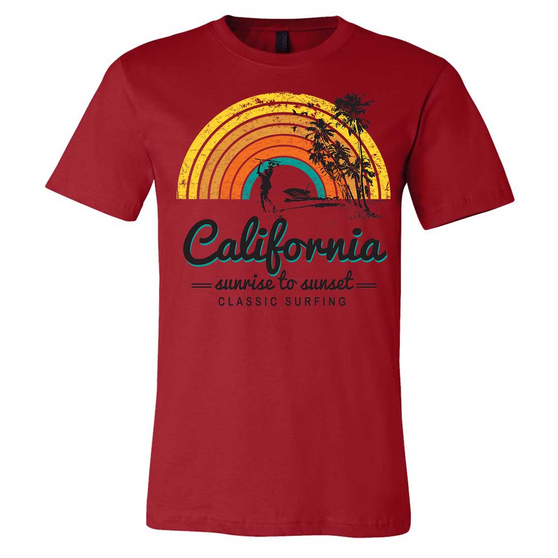 Del Sol Men's Classic Crew Tee - Sunset Wave, Natural Heather T-Shirt - Changes from Black to Vibrant Colors in the Sun - 90% Combed Ring Spun Cotton, 10% Polyester - Large Del Sol Men's Classic Crew Tee - Sunset Wave, Natural Heather T-Shirt - Changes from Black to Vibrant Colors in the Sun - 90% Combed Ring Spun Cotton, 10% Polyester - Large