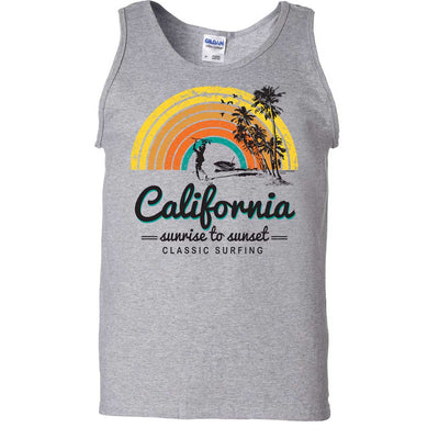 California Classic Sunrise Surfing Asst Colors Tank Top