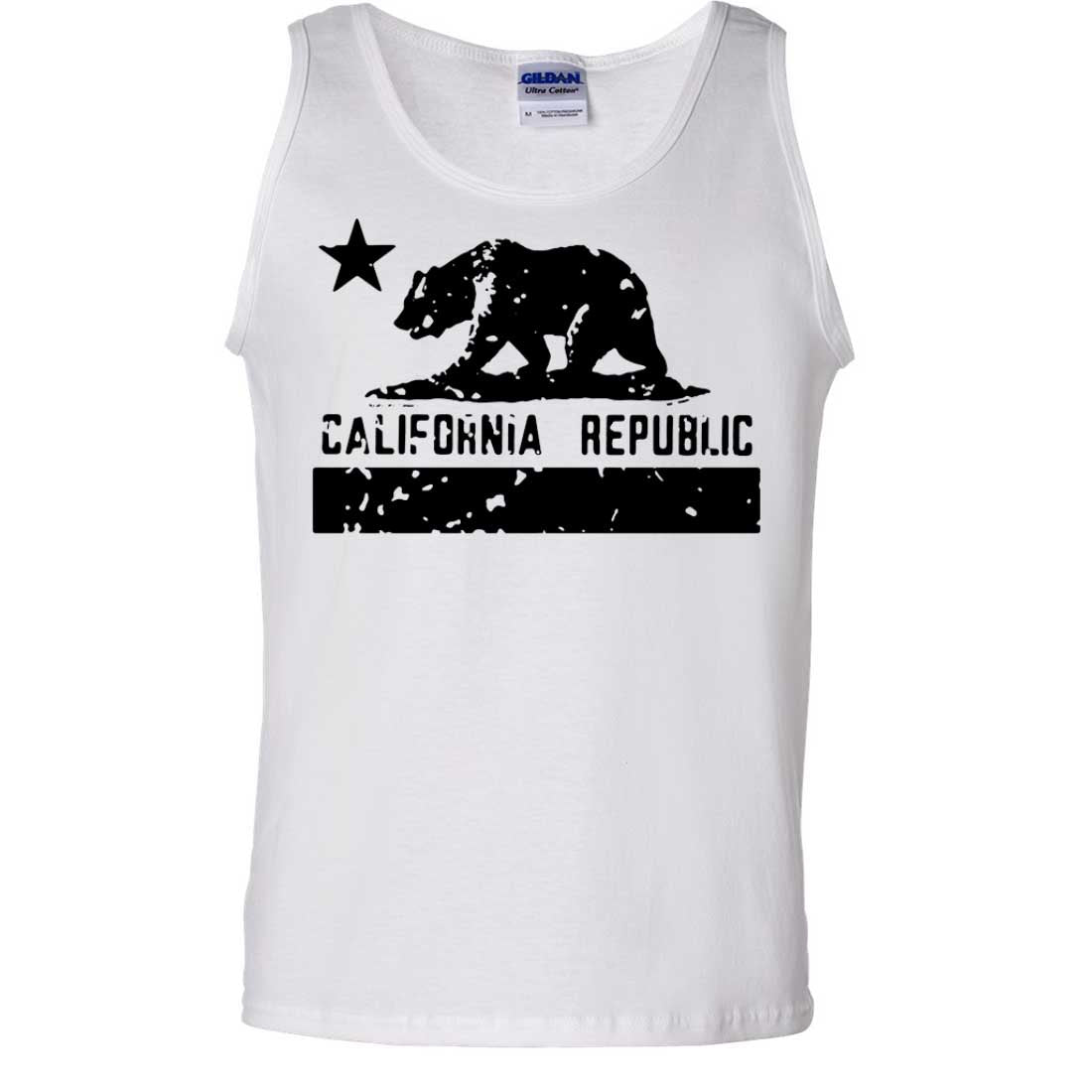 California Flag Black Print Silhouette Asst Colors Tank Top