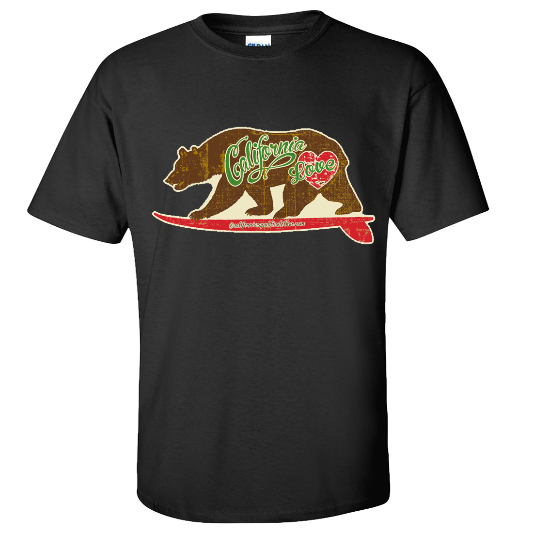 Ernie Ball California Bear Flag T-Shirt – 65% Polyester, 35% Cotton, Unisex Tee (Large)