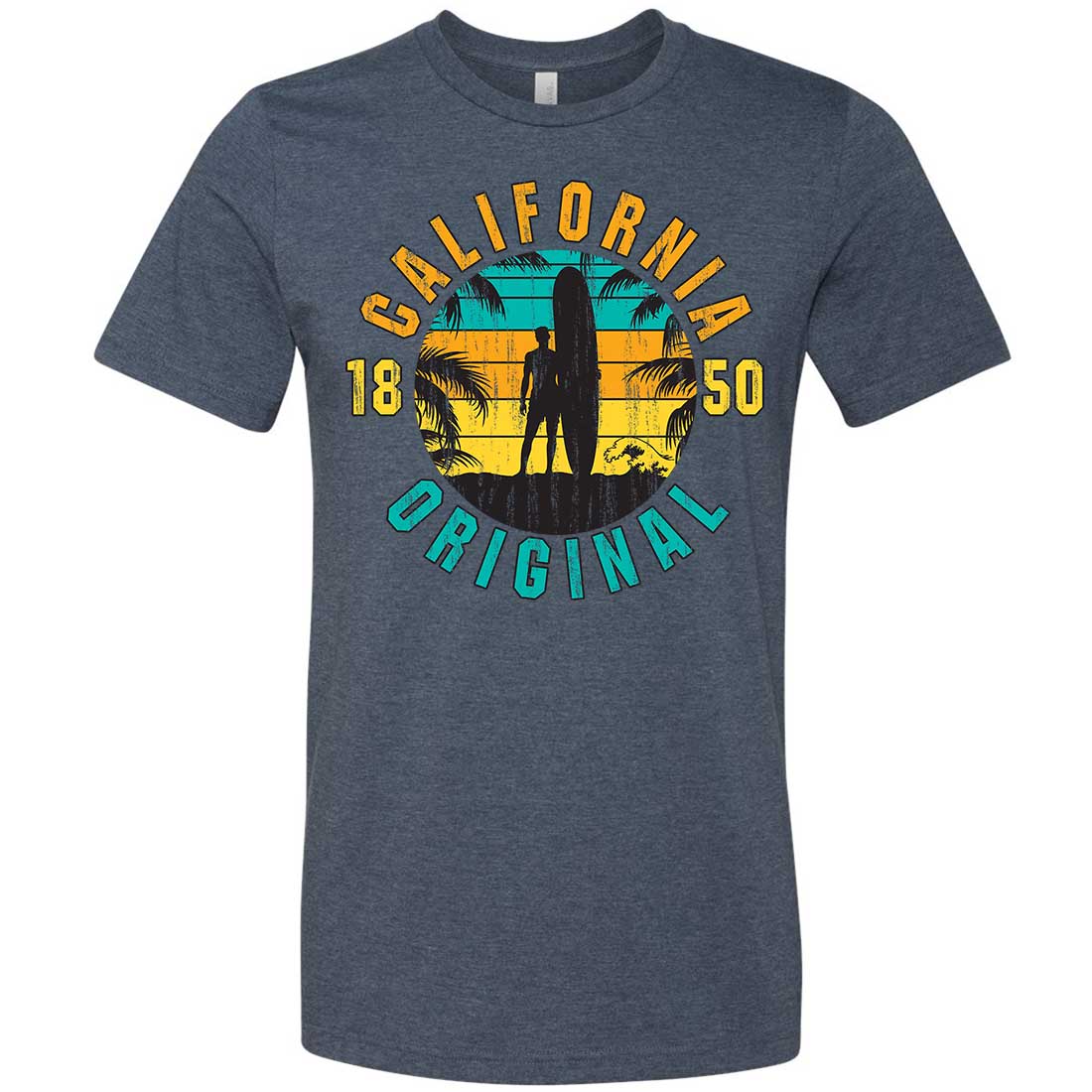 【oan】California Vintage Washed Short Sleeve T-Shirt California Original Vintage Surfer Asst Colors Mens