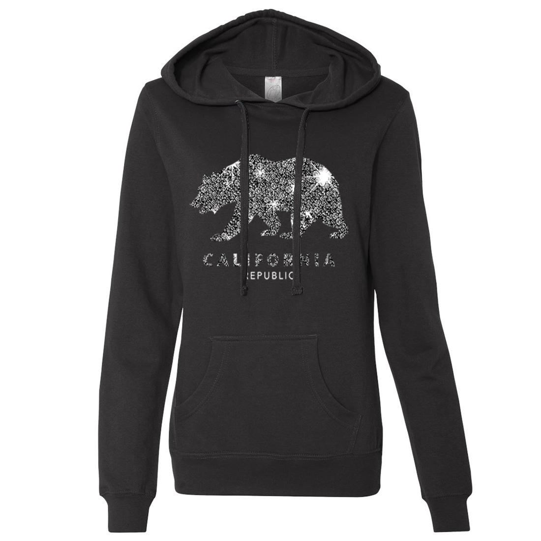 California Republic Sparkle Ladies Lightweight Fitted Hoodie