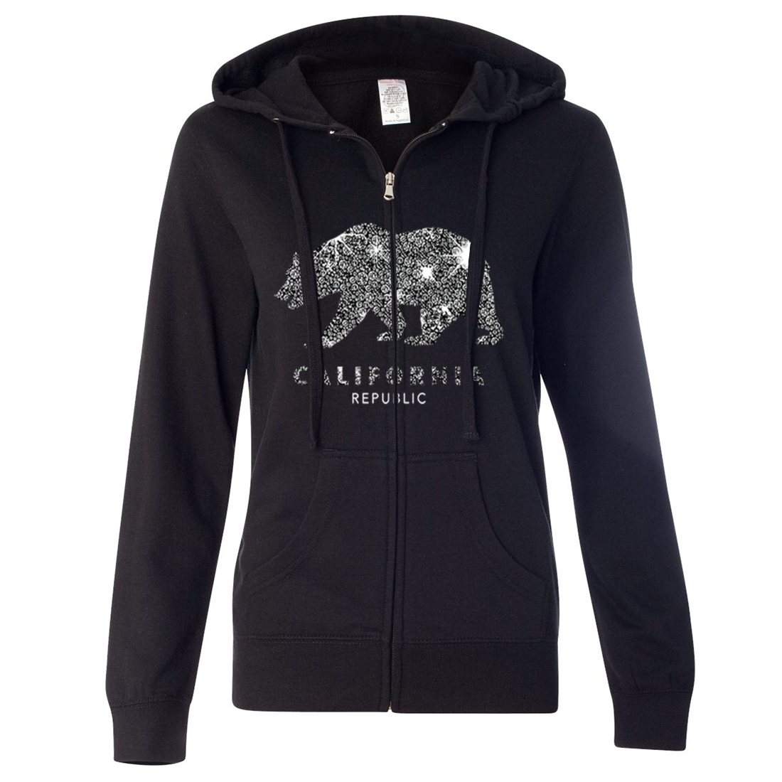 California Republic Sparkle Ladies Lightweight Fitted Zip Up