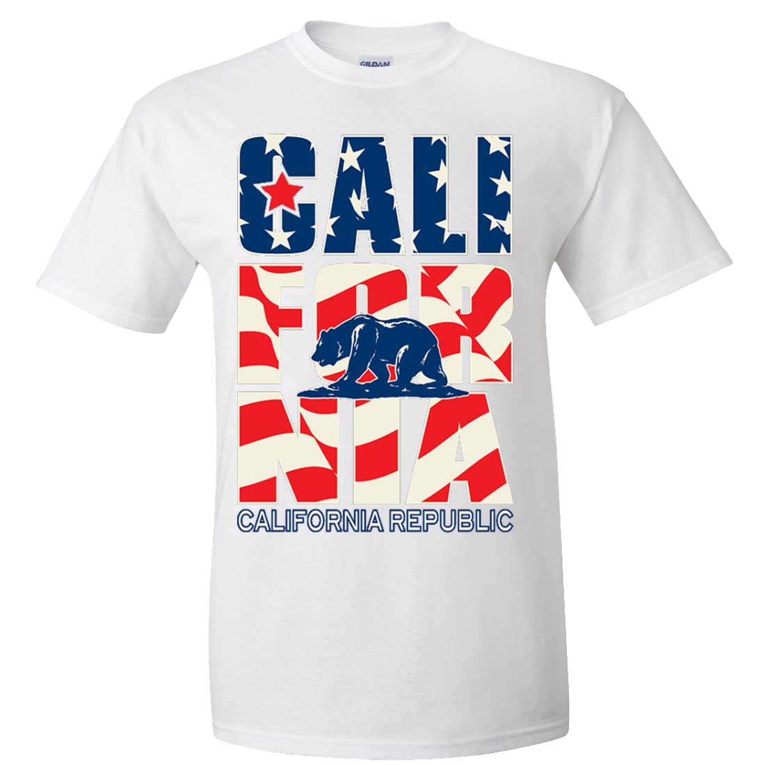 California Bear Stars & Stripes White Tee California Bear Stars & Stripes White Tee