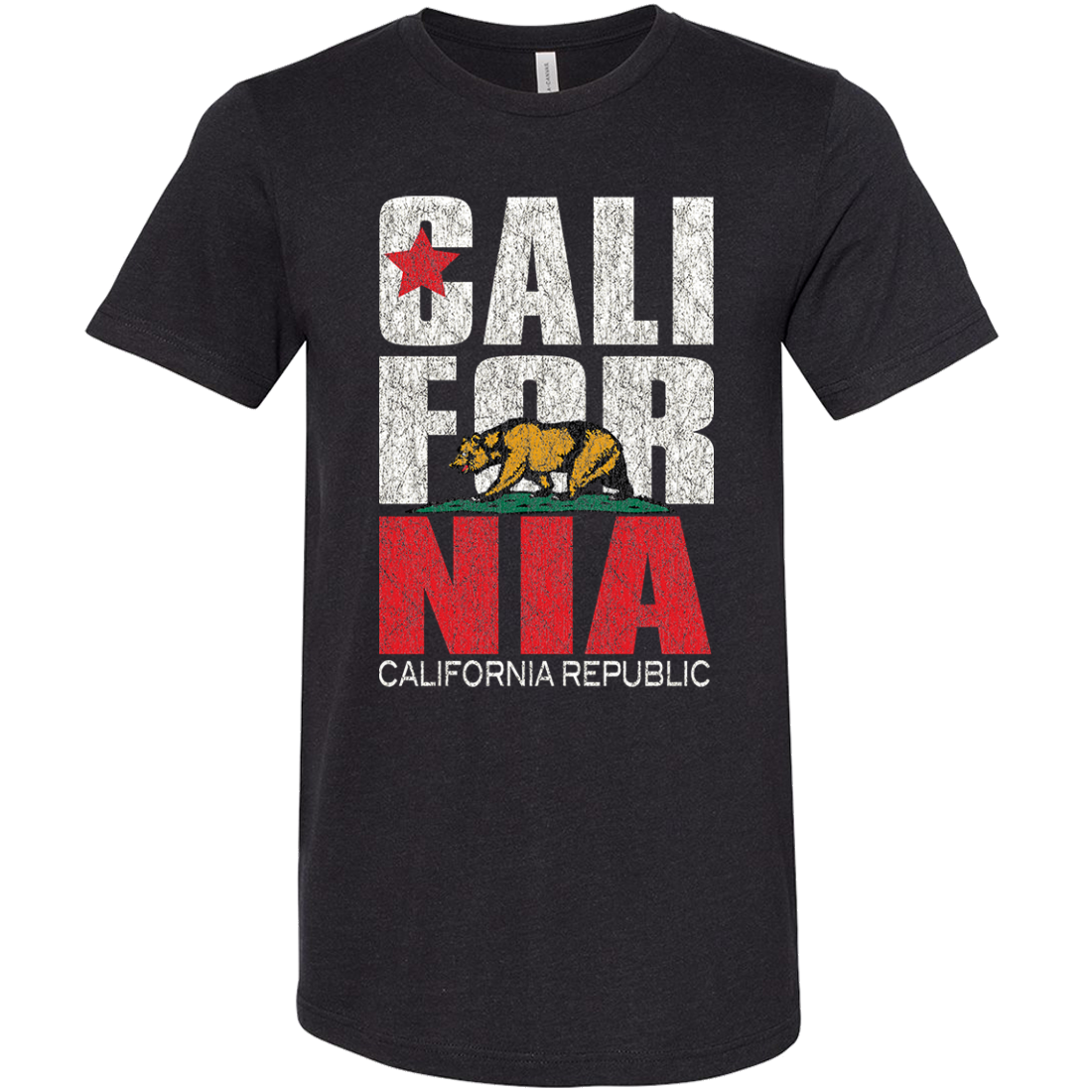 California Republic Vintage Retro Asst Colors Sueded Tee