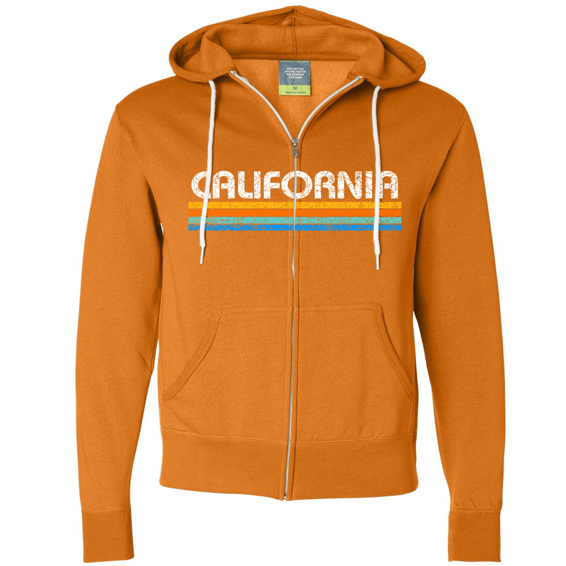 California Vintage Stripe Zip-Up Hoodie - California California Vintage Stripe Zip-Up Hoodie - California