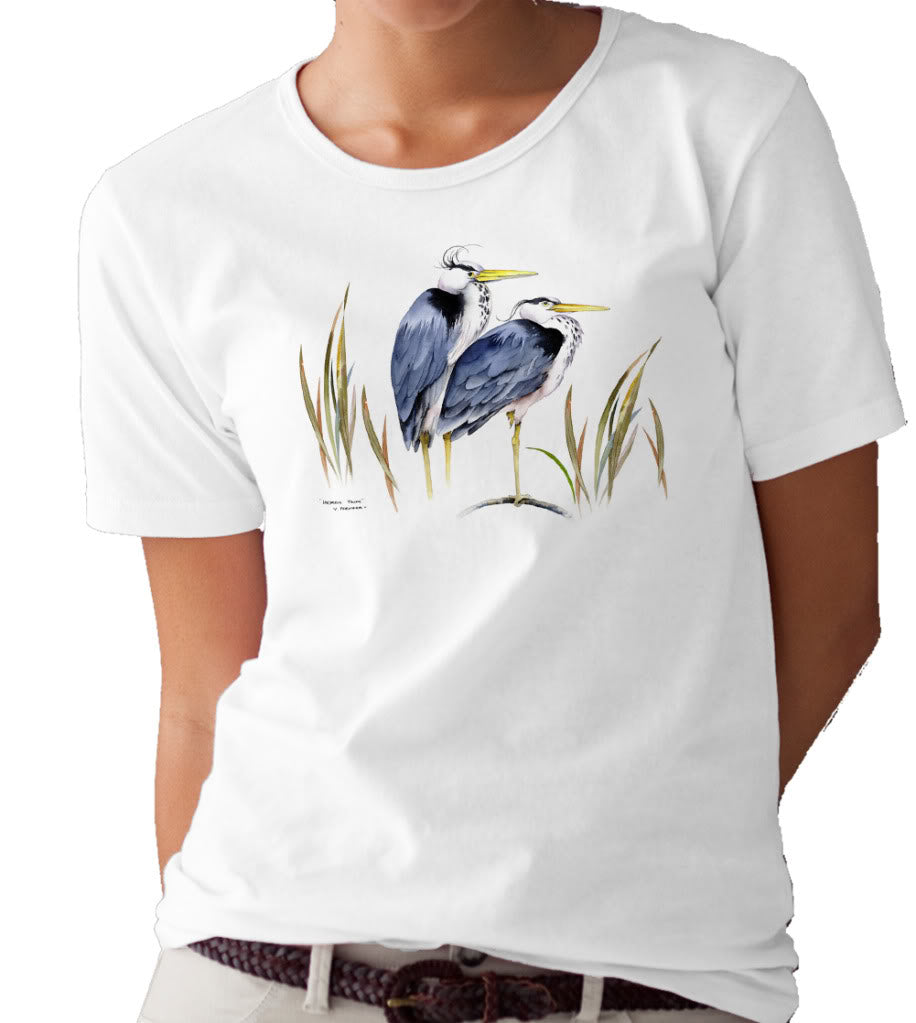 Blue Herons T-shirt/tee by Valerie Pfeiffer