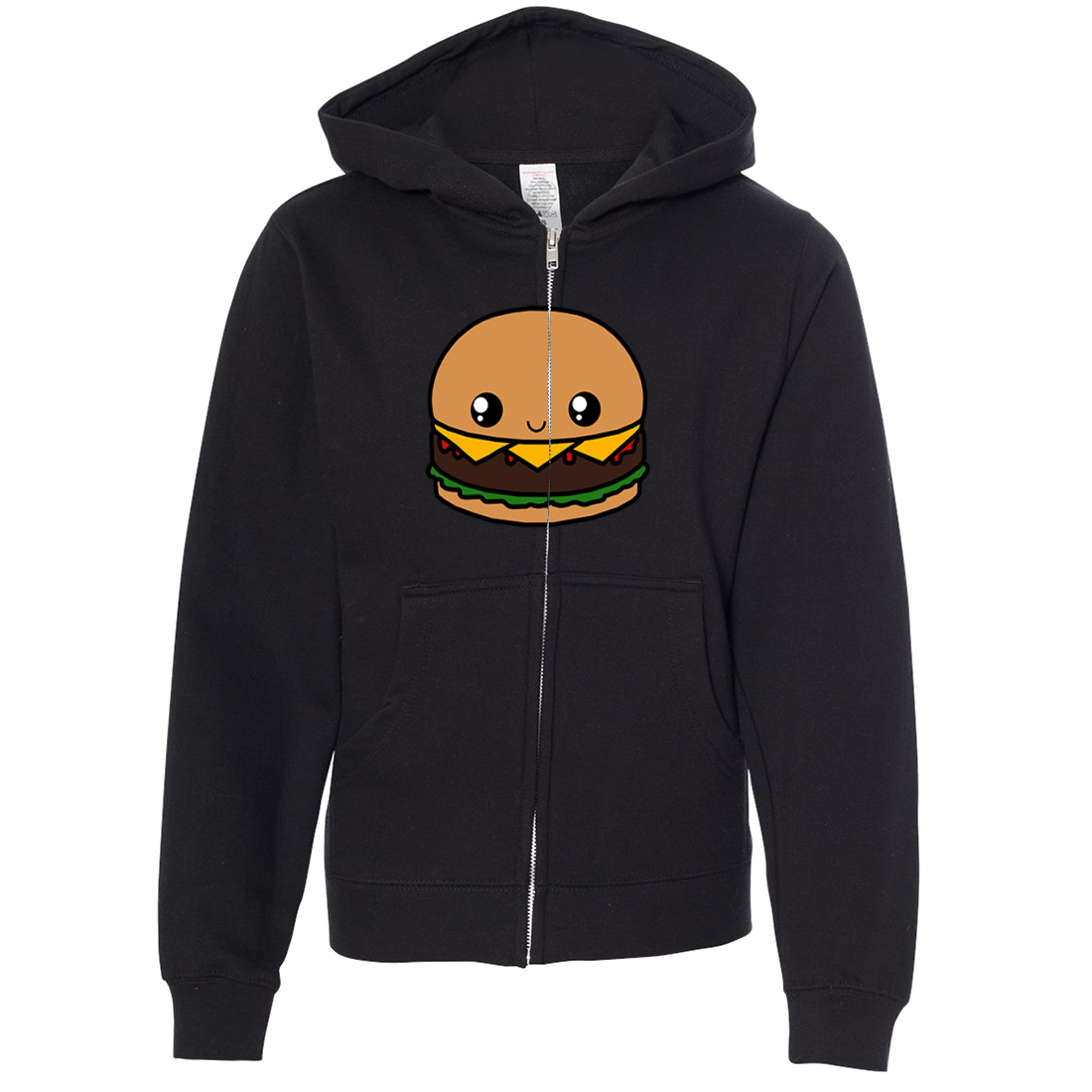 Kawaii Burger Premium Youth Zip Up Hoodie California Republic Clothes