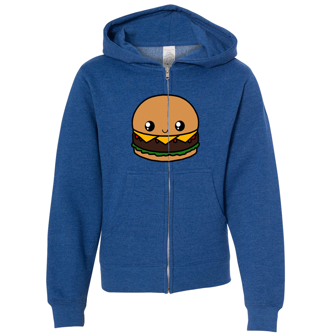 Kawaii Burger Premium Youth Zip Up Hoodie California Republic Clothes