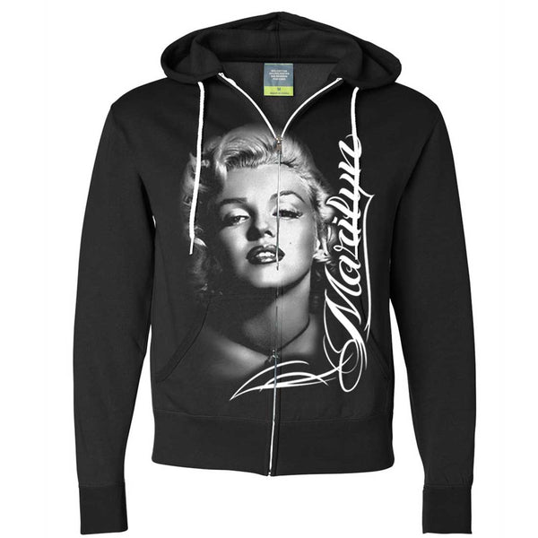 Marilyn Monroe Portrait Signature Zip-Up Hoodie - California
