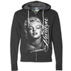 Marilyn Monroe Portrait Signature Zip-Up Hoodie