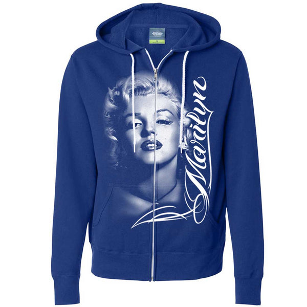 Marilyn Monroe Portrait Signature Zip-Up Hoodie - California