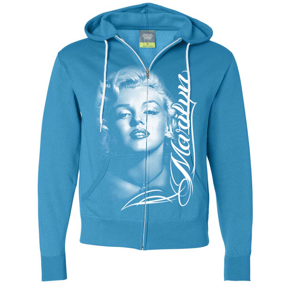 Marilyn Monroe Portrait Signature Zip-Up Hoodie - California