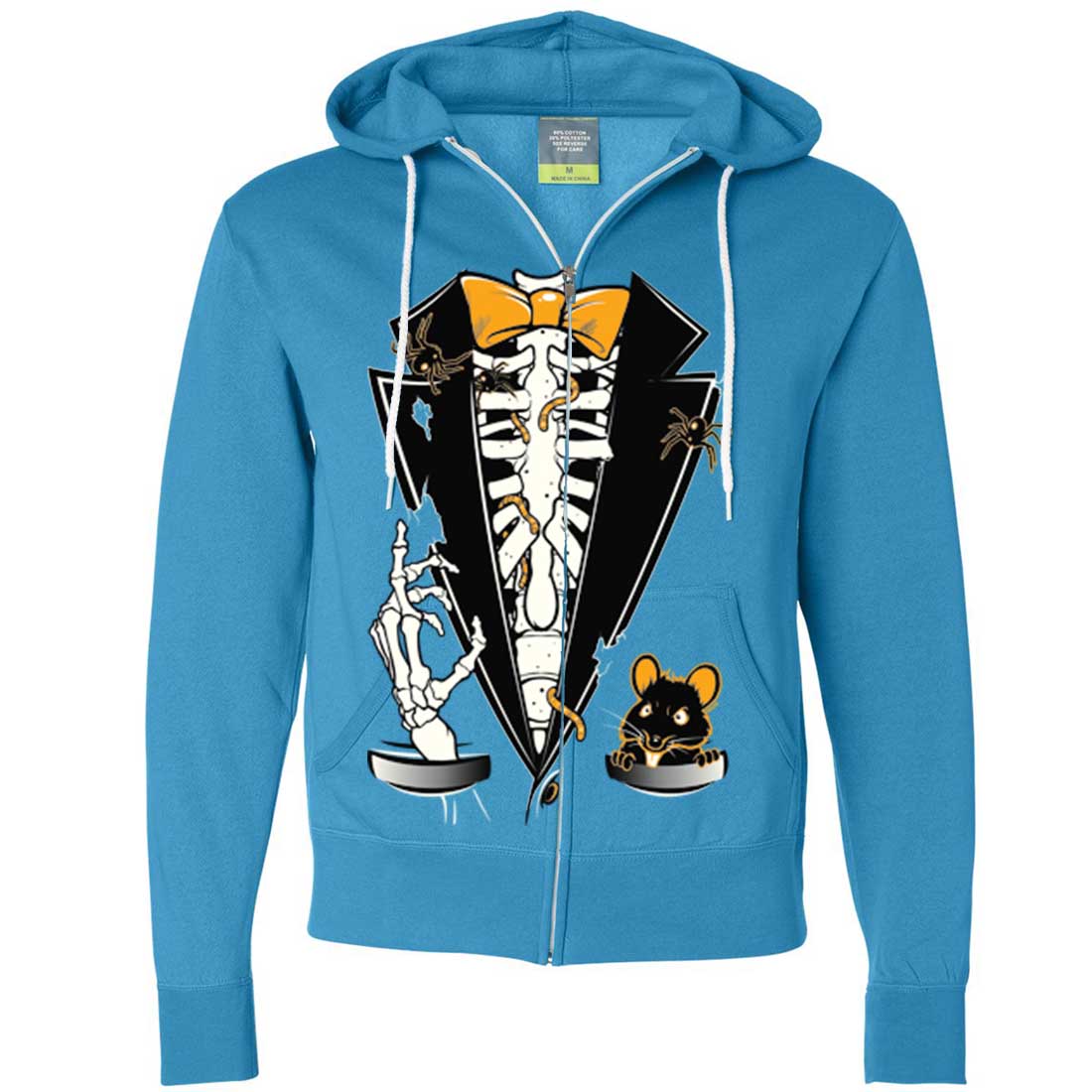 Skeleton Ribcage Tuxedo Zip-Up Hoodie - California Republic