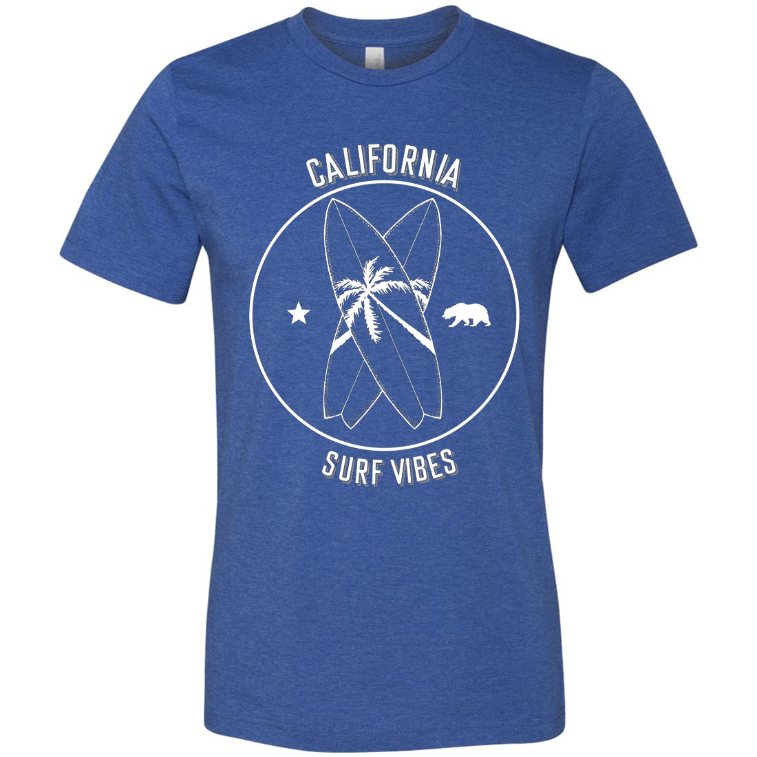 Surf Vibes White Print Asst Colors Mens Lightweight Fitted T