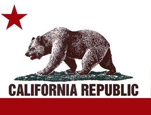 California Republic State Flag Bear Bumper Sticker Decal Stickers