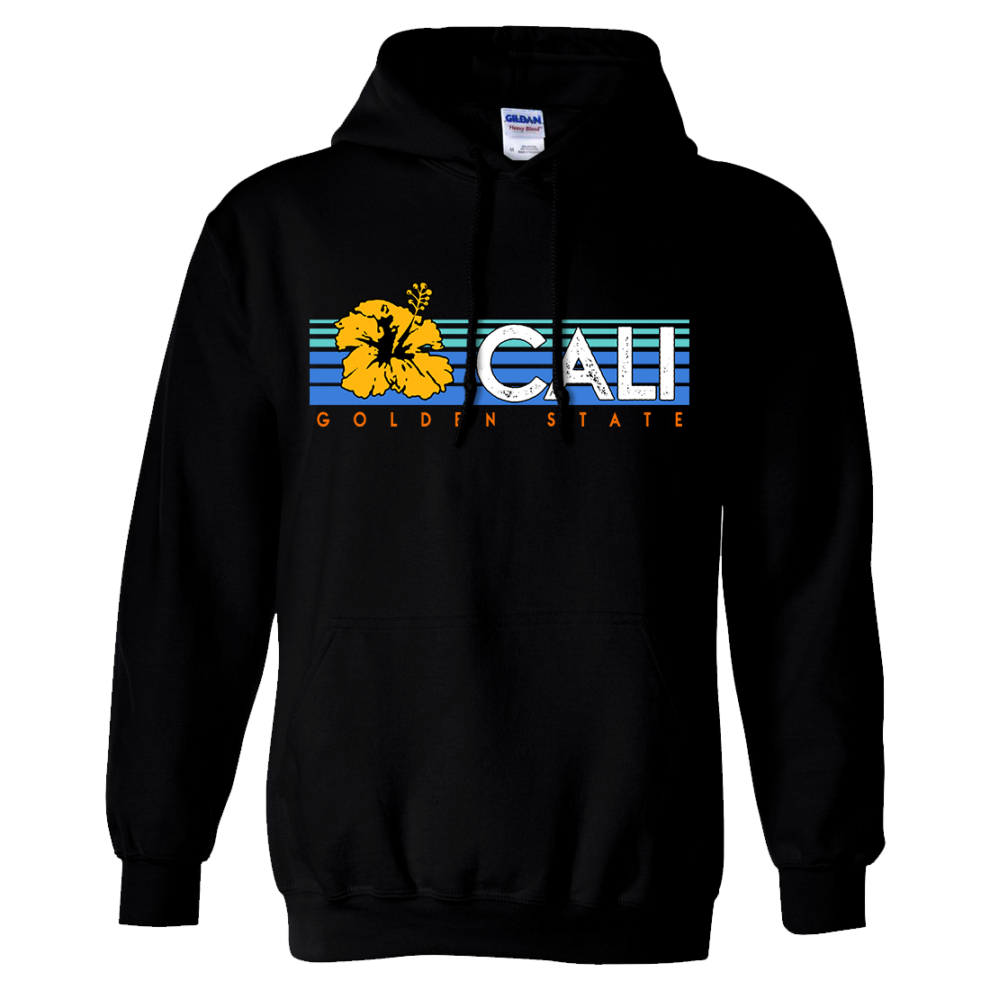 Gold hibiscus print hoodie hotsell