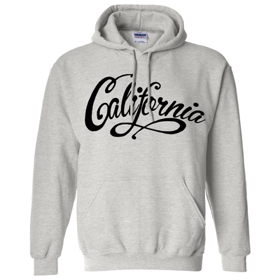 California Beach Script Black Print Sweatshirt Hoodie