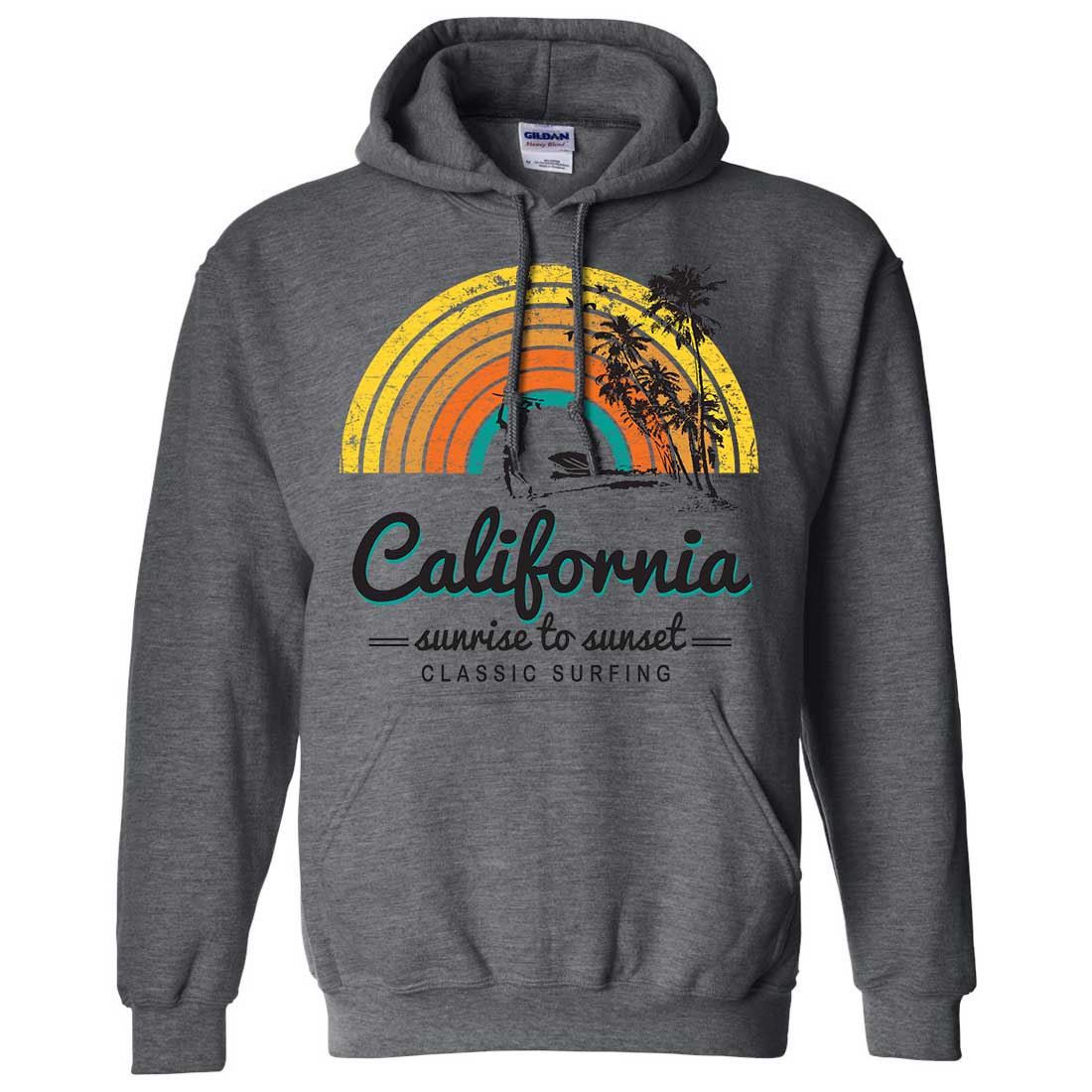 California Classic Sunrise Surfing Sweatshirt Hoodie