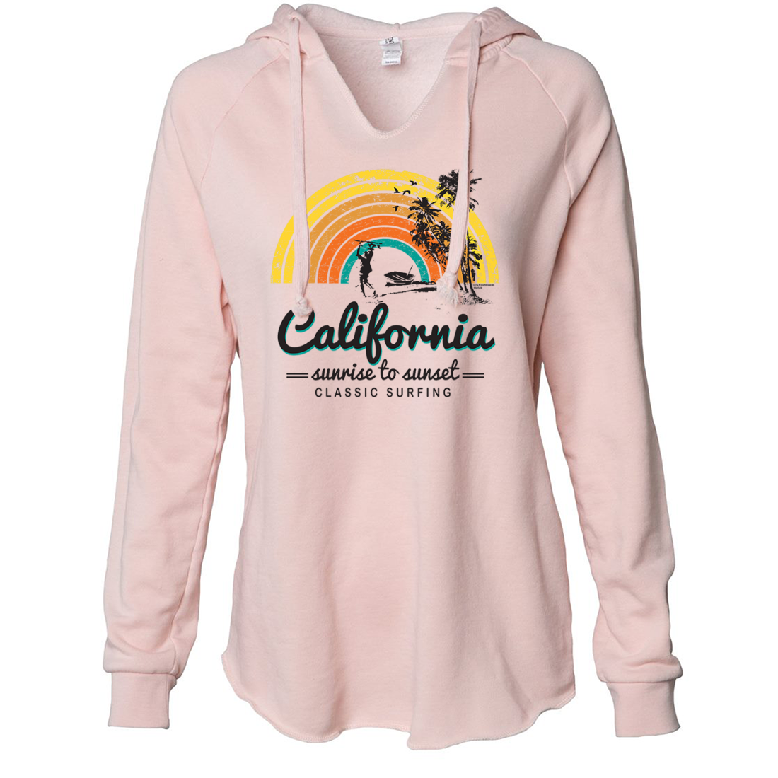 California Classic Sunrise Surfing Women's Soft Hooded Pullover