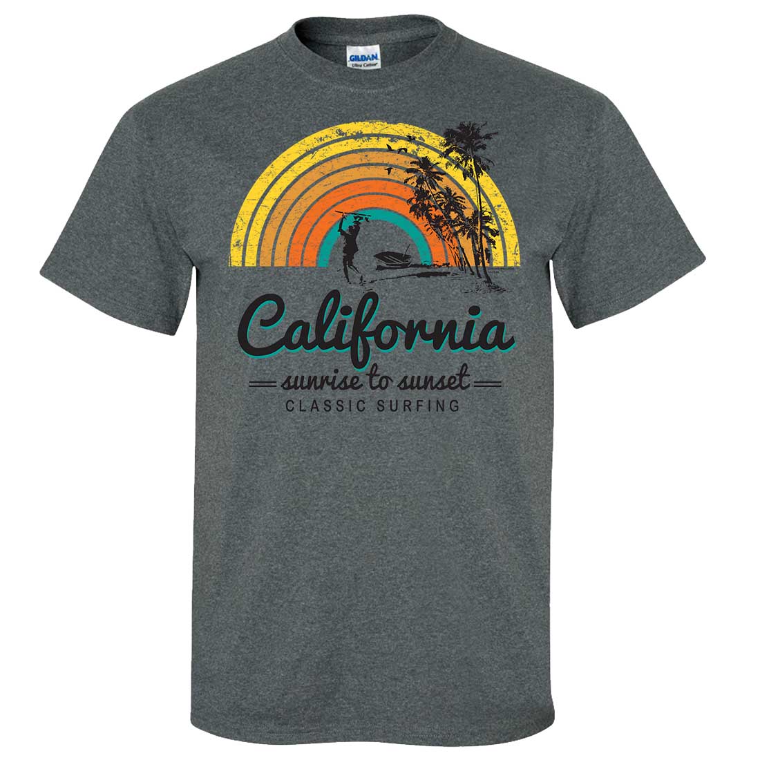 California Classic Sunrise Surfing Asst Colors T-shirt/tee