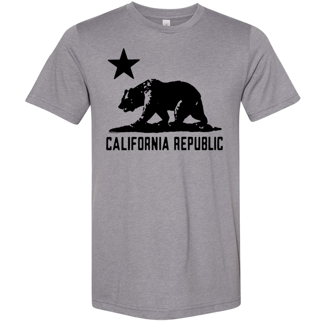 California Flag Oversize Black Silhouette Asst Colors Sueded Tee