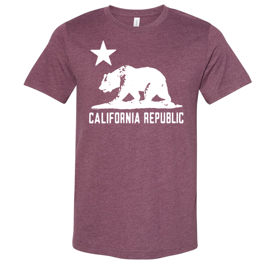 California Flag Oversize White Silhouette Asst Colors Sueded Tee