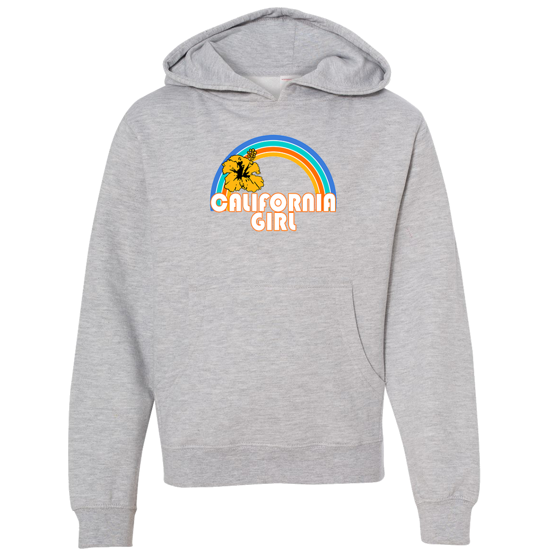 California Girl Rainbow Hibiscus Premium Youth Sweatshirt Hoodie California Republic Clothes