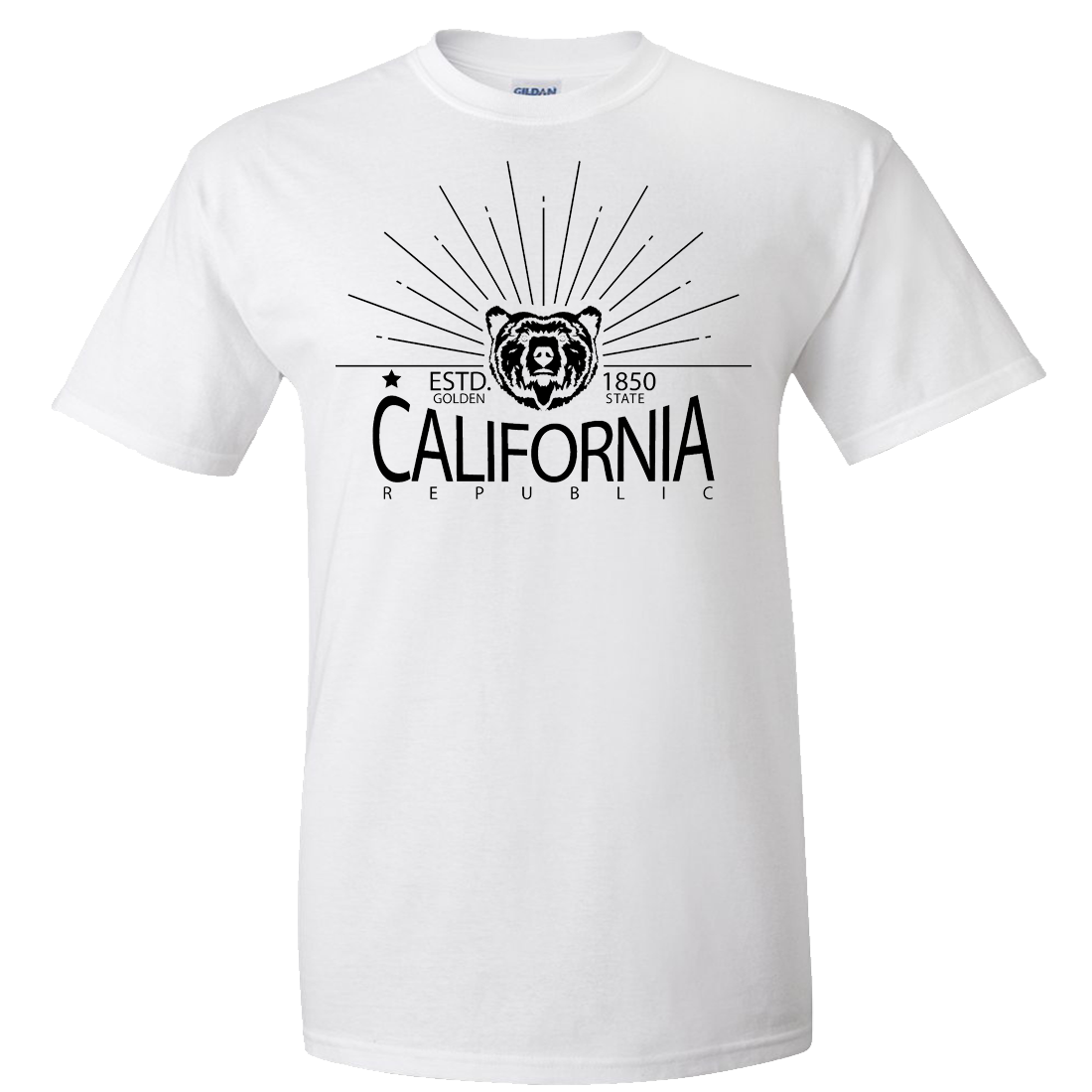 California Golden State Black Print Asst Colors T-shirt/tee