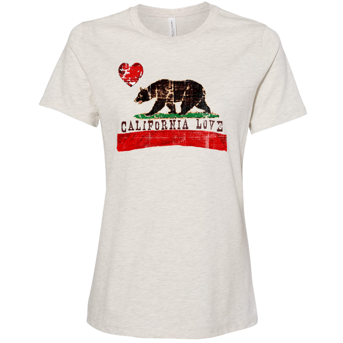 California Love Distressed Women's Relaxed Jersey Tee