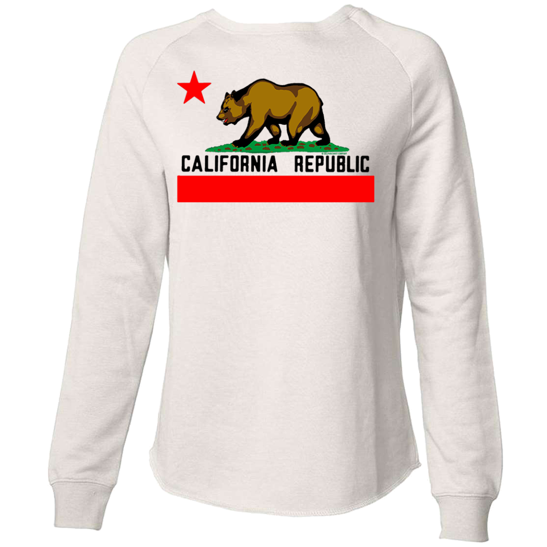 California Republic Borderless Bear Flag Black Text Super Soft Crewneck Sweater
