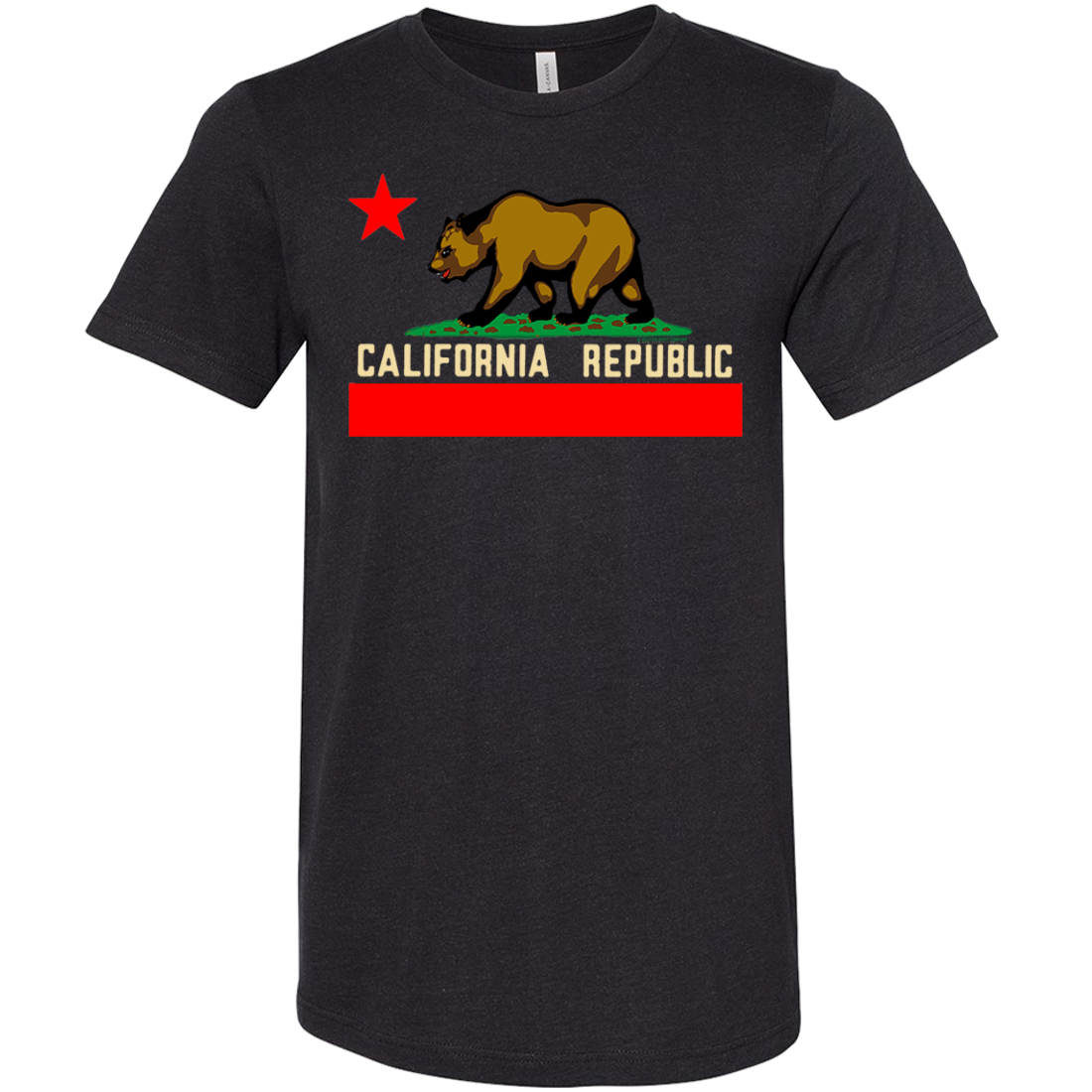 California Republic Borderless Bear Flag Asst Colors Sueded Tee