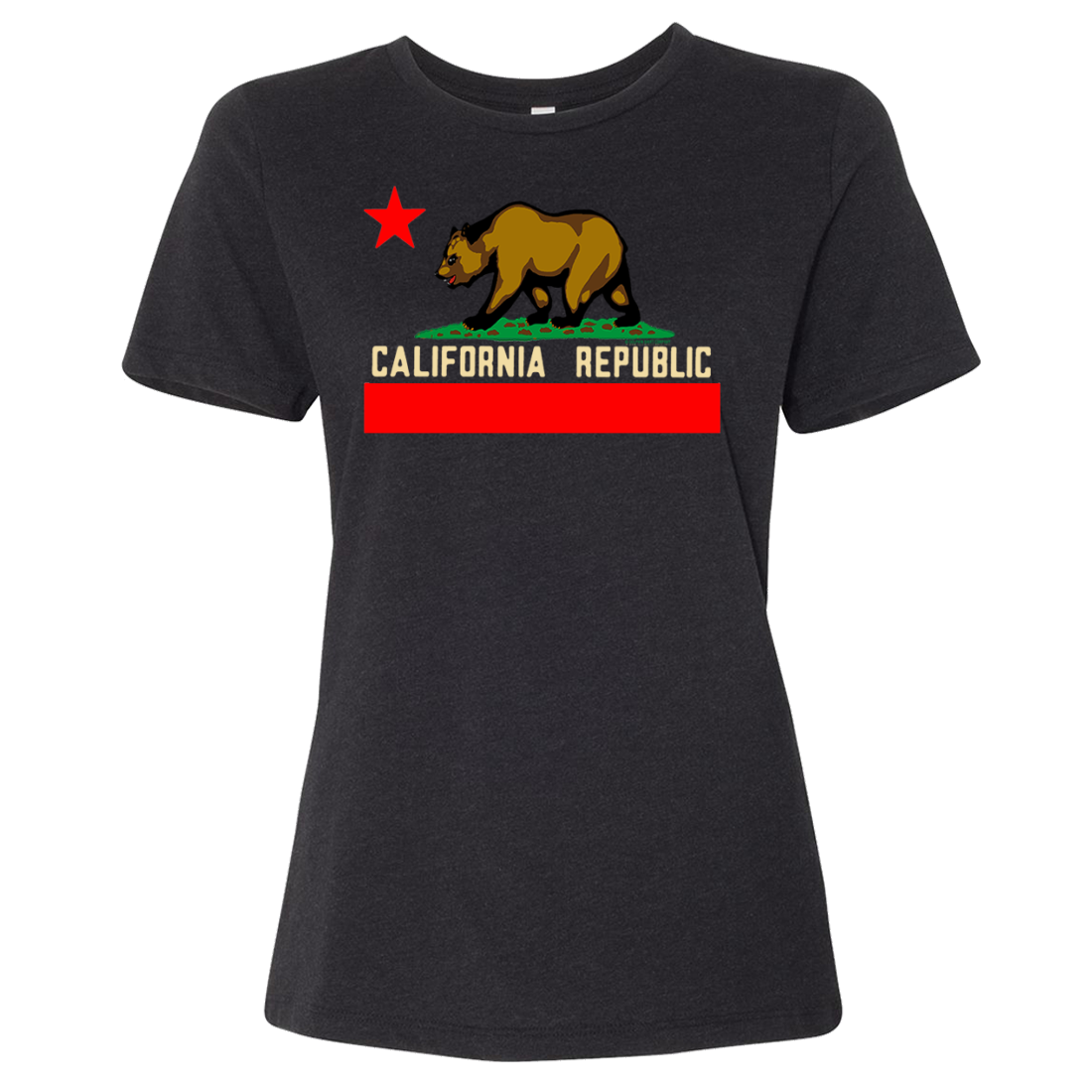 California Republic Borderless Bear Flag Women's Relaxed Jersey Tee