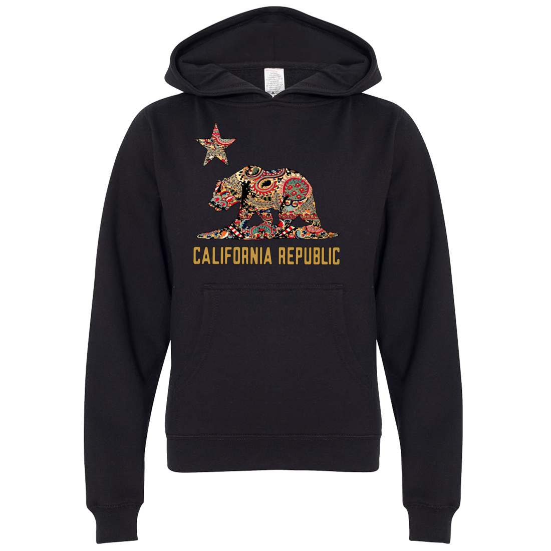 California Republic Paisley Bear Premium Youth Sweatshirt Hoodie