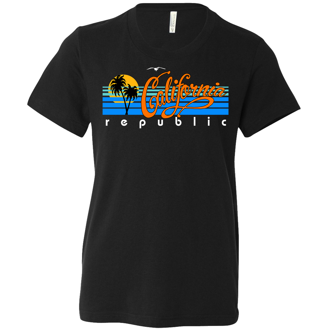 California Republic Palm Trees Asst Colors Youth T-Shirt/tee