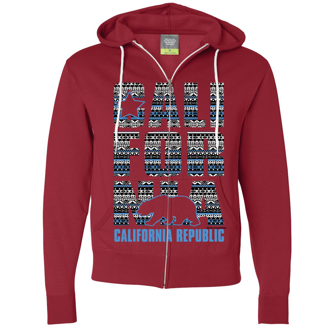 California Republic Tribal Aztec Zip Up Hoodie California