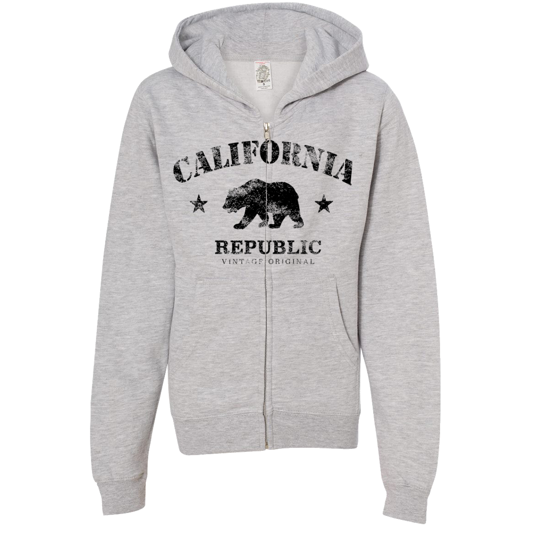 California Republic Vintage Original Premium Youth Zip-Up Hoodie